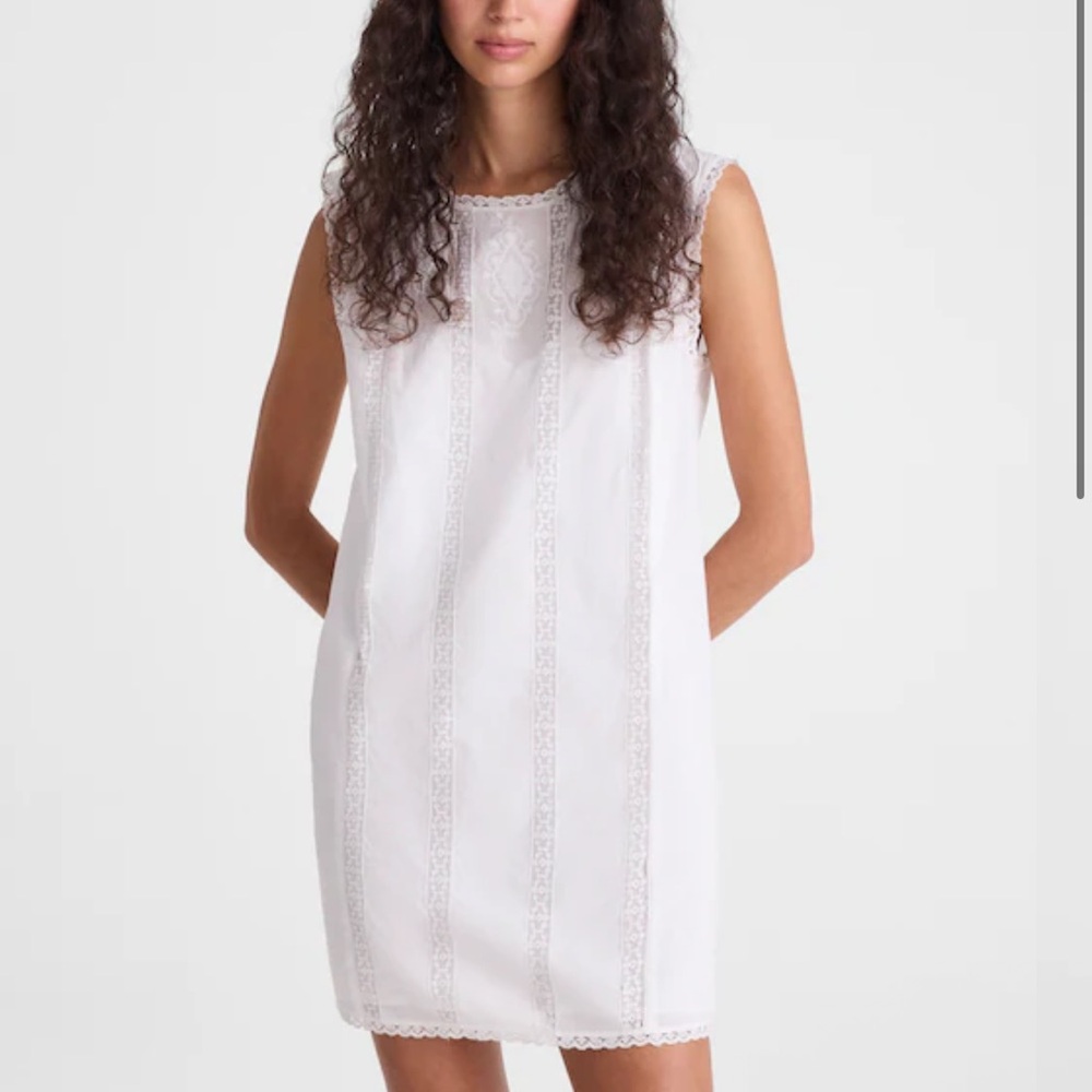 Madewell Embroidered Lace-Insert Mini Dress